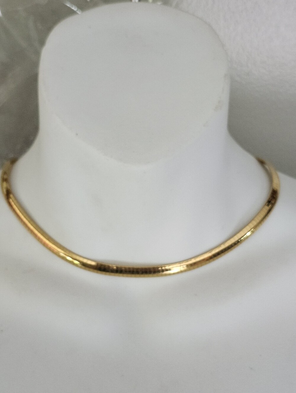Classic Gold Tone Omega Chain Collar Choker Necklace - 16 Inches